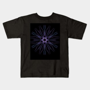 Violet star geometrical design with blue accents Kids T-Shirt